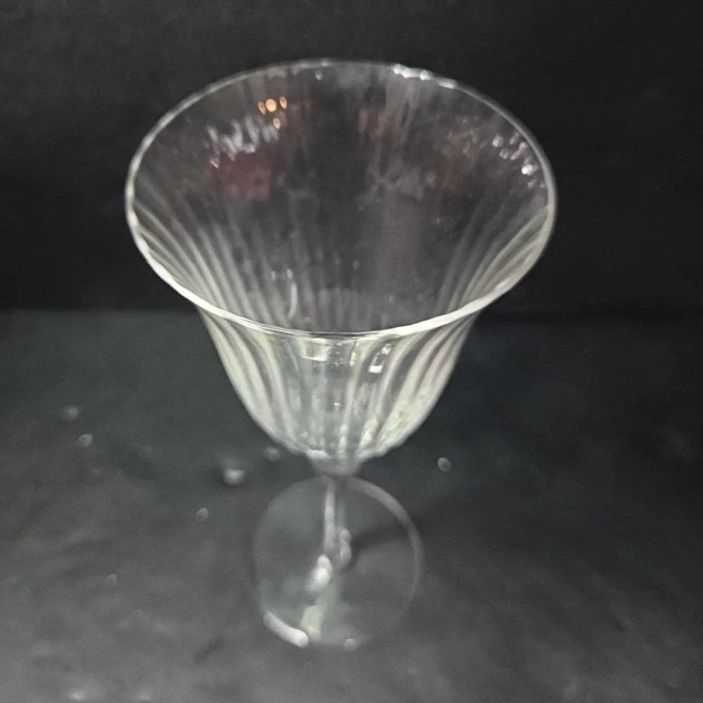 Miller Rogaska Fluted Goblet, Clear Ribbed Optic Wine Glass,‎ Crystal Stemware